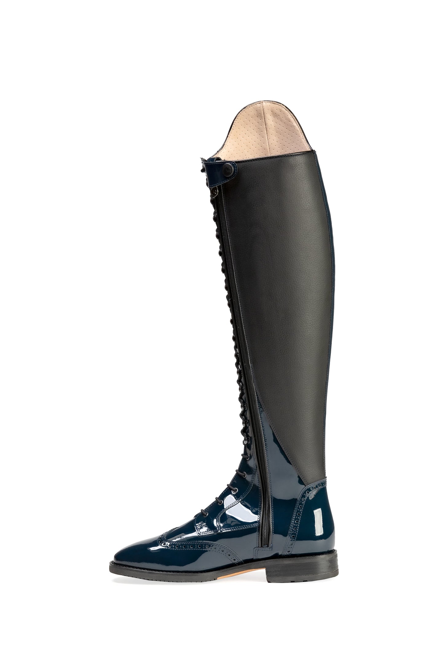 MADRID SIDE ZIP BLUE PATENT TBM