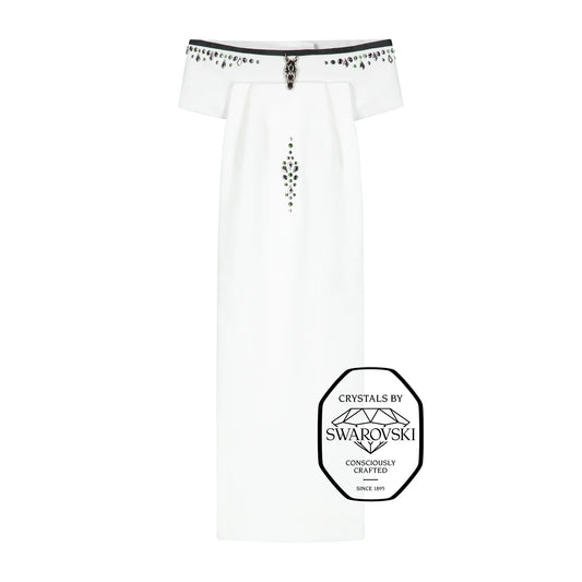 Plastron Zwarte Bies & Emerald z Detalami Swarovskiego