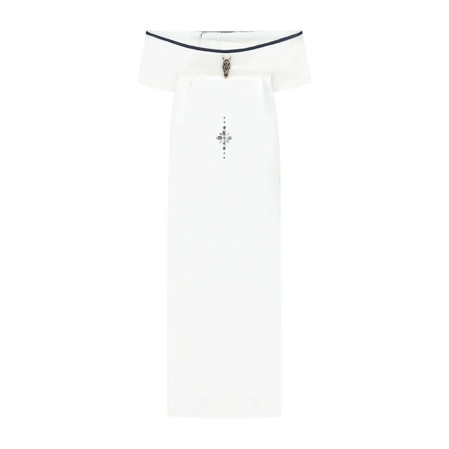 Plastron z granatową lamówką