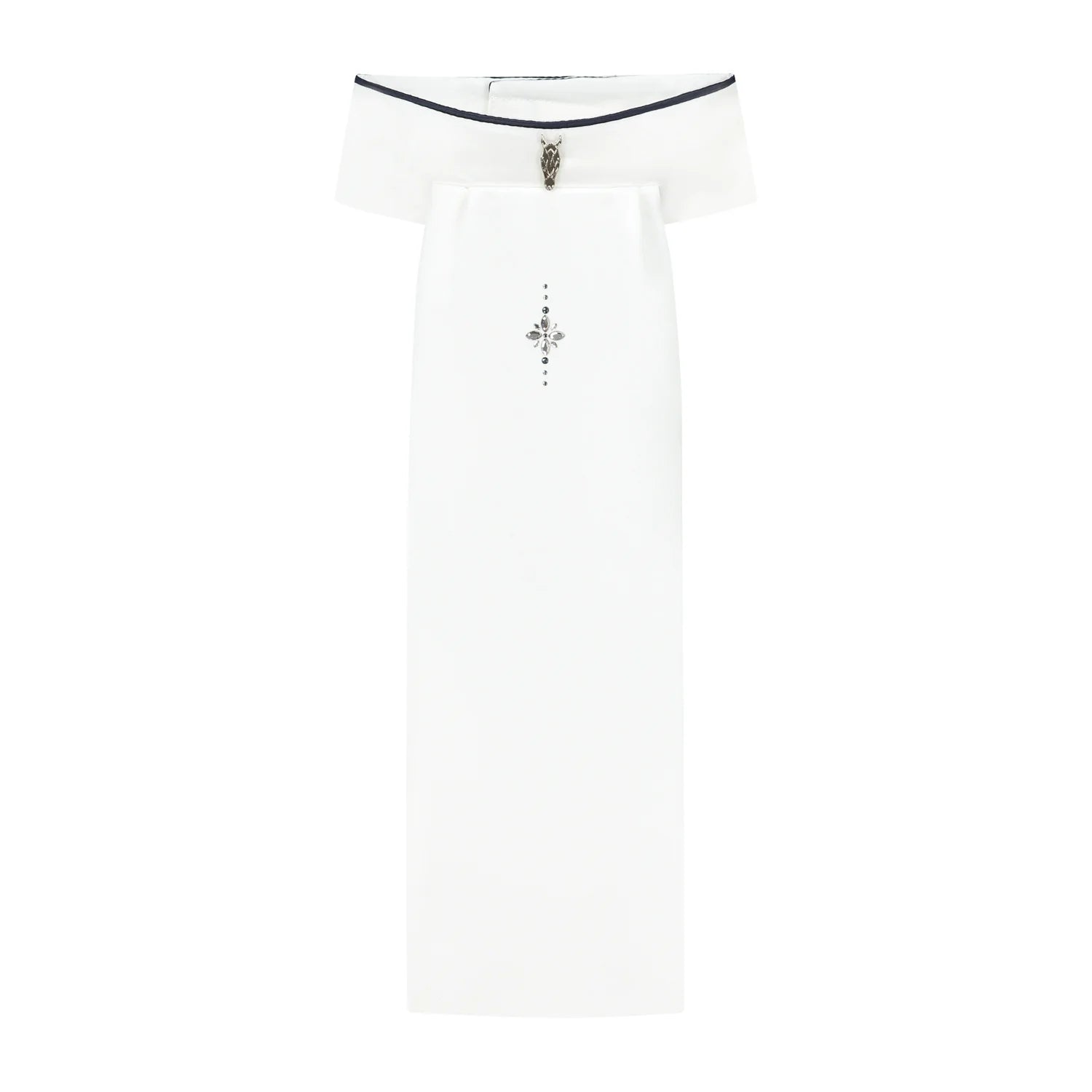 Plastron z granatową lamówką