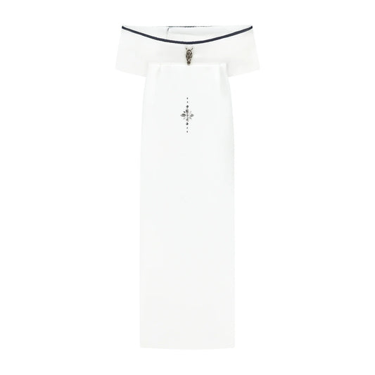 Plastron z granatową lamówką